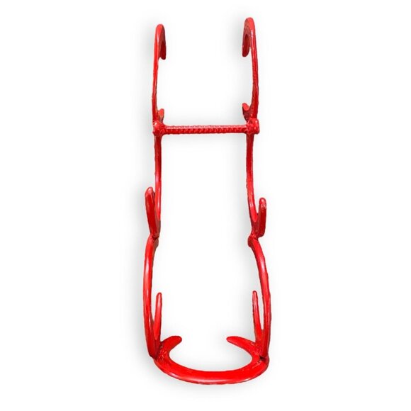 Horse shoe Wine Bottle Rack Hand Made Free Standing Red Horseshoes Country Farm - Picture 5 of 7